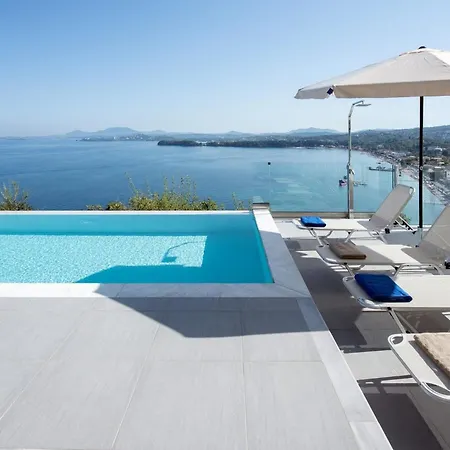 Exquisite Corfu Retreat 3 Bedrooms Lucas Panoramic Sea Views Villa