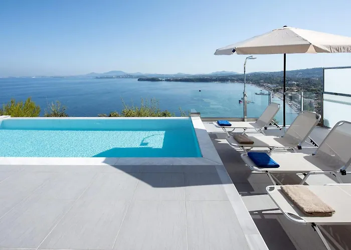 Exquisite Corfu Retreat 3 Bedrooms Lucas Panoramic Sea Views 빌라